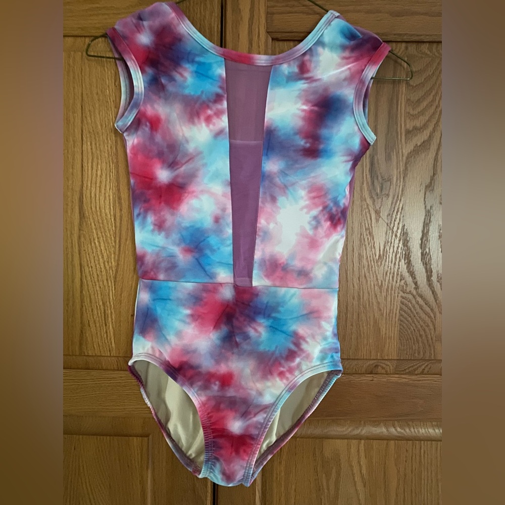 BP Dancewear Leotard Pink & Blue Tie Dye Size Youth Large